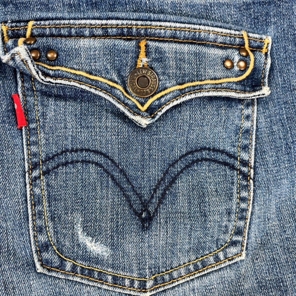 Levi's 515 Boot Cut Jeans Women 16/36X30 Medium Wash Blue Flap Pocket high-rise - Picture 6 of 16